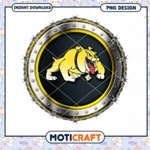 Bold Yellow Bulldog PNG Design for Instant Download