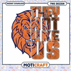 Bold Lion Graphic They Not Like Us PNG Downloadable Art
