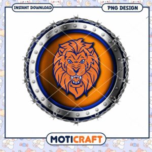 Bold Lion Emblem PNG Design for Instant Download