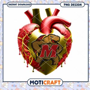 Bold Heart Design with Maryland Terrapins PNG Download