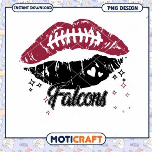 Bold Falcons Lip Print Football PNG Design Download