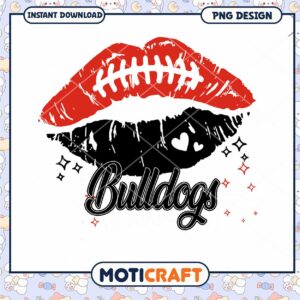 Bold Bulldogs Kiss Football PNG Design for Fans