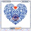 Boise State Broncos Heart Design PNG Instant Download