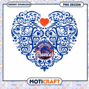 Boise State Broncos Heart Design PNG Instant Download