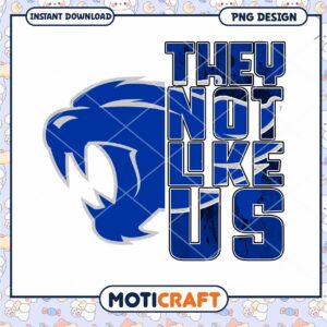 Blue Lion Design They Not Like Us PNG Downloadable Art