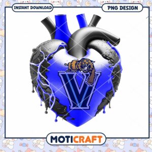 Blue Heart PNG Design for Villanova Wildcats Fans