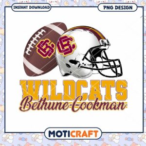 Bethune Cookman Wildcats Football PNG Design Instant Download