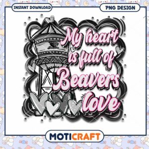 Beavers Love Heart Design Instant Download PNG Art