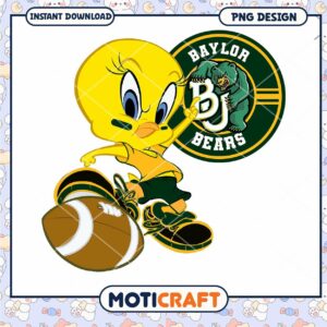 Baylor Bears Tweety Football PNG Instant Download Design