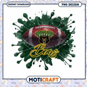 Baylor Bears Football PNG Design for Instant Download