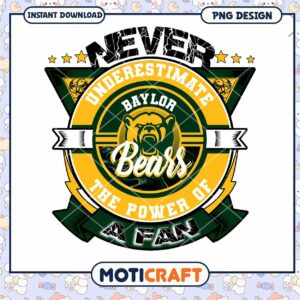 Baylor Bears Fan Power Instant Download PNG Design
