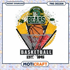 Baylor Bears Basketball PNG Design for Instant Download