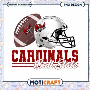 Ball State Cardinals Football PNG Design Instant Download