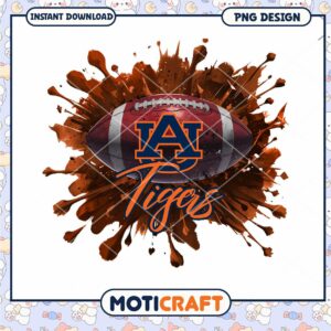 Auburn Tigers Football PNG Design Instant Download Art