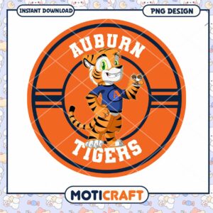 Auburn Tigers Cartoon Tiger PNG Instant Download Design