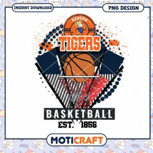 Auburn Tigers Basketball PNG Design Instant Download Art