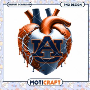 Auburn Heart Design PNG Instant Download for Fans