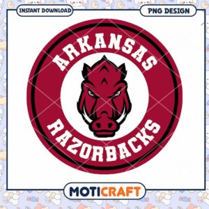 Arkansas Razorbacks Logo PNG Instant Download Design