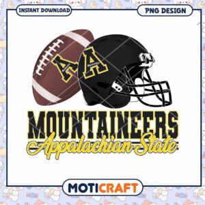 Appalachian State Mountaineers PNG Football Design Download