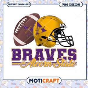 Alcorn State Braves Football PNG Digital Download Design