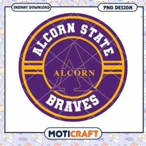 Alcorn State Braves Logo PNG Instant Download Design