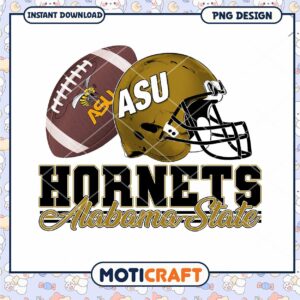 Alabama State Hornets Football PNG Instant Download Design