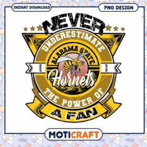 Alabama State Hornets Fan Design Instant Download PNG