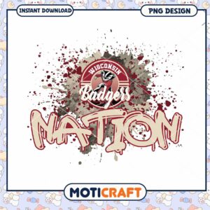 Wisconsin Badgers Nation PNG Instant Download Design