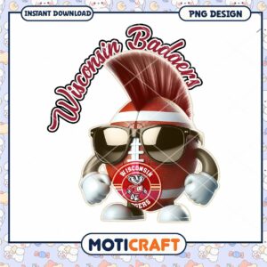 Wisconsin Badgers Fun Sporty PNG Design for Fans