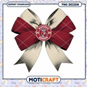 Wisconsin Badgers Bow PNG Instant Download Design Image