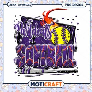 Wildcats Softball Graphic Instant Download PNG Design