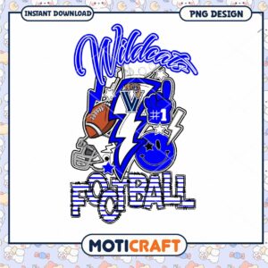 Wildcats Football PNG Design Instant Download Graphic