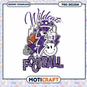 Wildcats Football PNG Design for Instant Download Fun