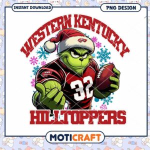 Western Kentucky Hilltoppers Grinch PNG Design Download Western Kentucky Hilltoppers Grinch PNG Design Download
