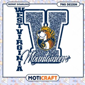 West Virginia Mountaineers Glitter Logo PNG Download