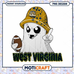 West Virginia Mountaineers Ghost Football PNG Design