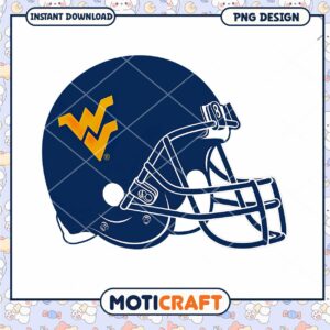 West Virginia Football Helmet PNG Instant Download Design