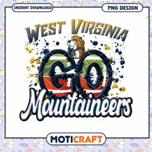 West Virginia Go Mountaineers PNG Design Instant Download