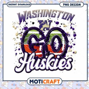 Washington Huskies Go Team Spirit Design PNG Download