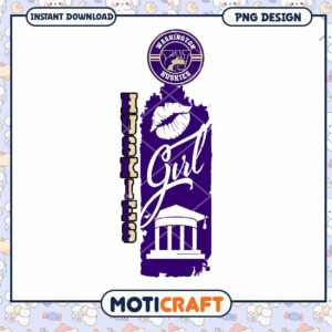 Washington Huskies Girl PNG Design Instant Download Art