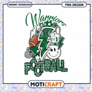 Warriors Football PNG Design for Instant Download