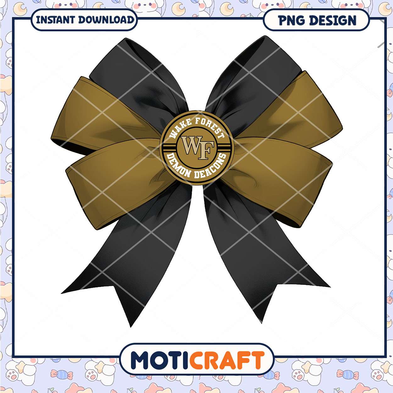 Wake Forest Demon Deacons Bow PNG Instant Download Design Wake Forest Demon Deacons Bow PNG Instant Download Design