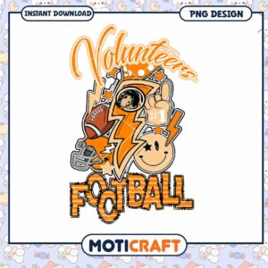 Volunteer Football Design PNG Instant Download Art