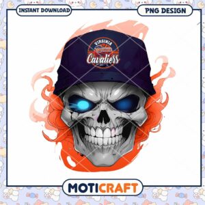 Virginia Cavaliers Skull Hat PNG Graphic Design Download