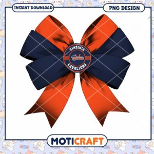 Virginia Cavaliers Ribbon Bow PNG Design Instant Download