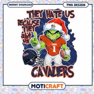 Virginia Cavaliers Santa PNG Design Instant Download Art