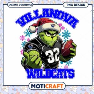 Villanova Wildcats Grinch Football PNG Design Download