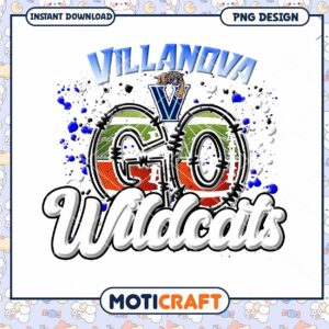 Villanova Go Wildcats Stylish PNG Design Download
