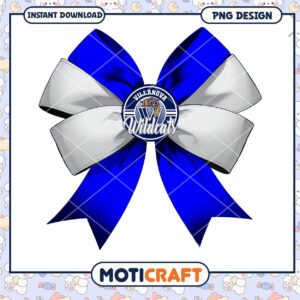 Villanova Wildcats Blue and White Bow PNG Design Download
