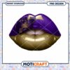 Vibrant Purple and Gold Lips PNG Design for Download